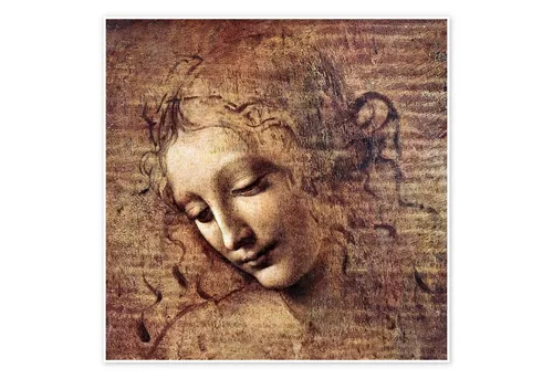 Posterlounge Wandbild Die Scapigliata, Leonardo da Vinci, erhältlich als Poster, Leinwandbild, Wandsticker oder Acrylglasbild