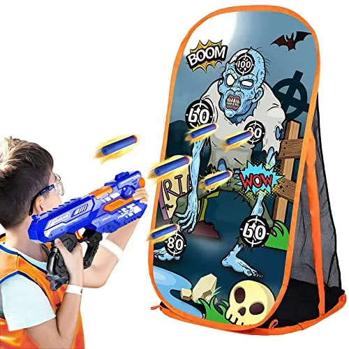 Zombie Schießscheibe für Nerf Gewehre - Spaßspielzeug für Kinder - Spielzeug-Schaumstoff-Blaster-Sets: Einzigartige Zombie-Ziele mit Netz für einfaches Auffangen, ideal für Kinder ab 5 Jahren, fördert die Hand-Auge-Koordination und macht das Spielen aufregend.