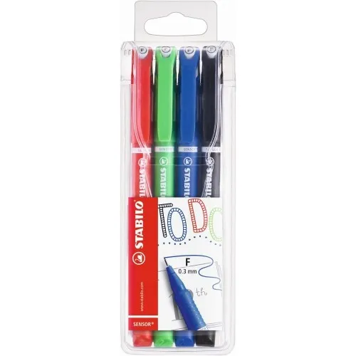 Stabilo Tintenschreiber Sensor 4er Etui in weiß von STABILO