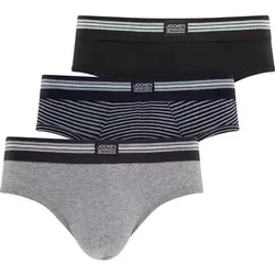 Jockey Slip Cotton Stretch (3er Pack) - Herrenunterhosen aus 95% Baumwolle, elastisch und bequem mit klassischem Logobund, ideal für den täglichen Komfort.