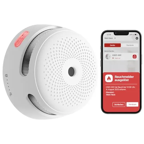 X-Sense WLAN Rauchmelder XS01-WX - Smarter Rauchmelder mit Push-Benachrichtigung - Rauchmelder mit App-Steuerung: Sofortige Benachrichtigungen bei Rauchentwicklung direkt auf Ihr Smartphone für maximale Sicherheit, auch wenn Sie nicht zu Hause sind.