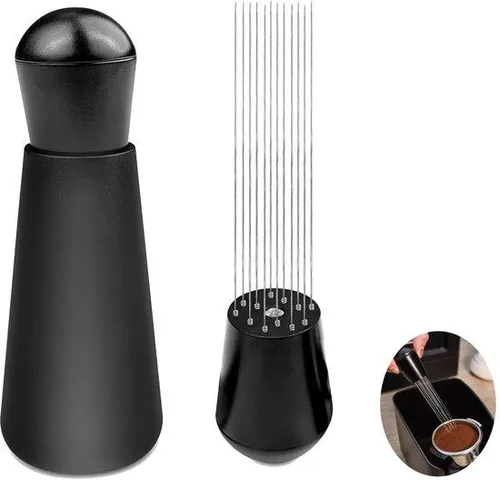 Espresso-Set, 12 Nadeln, Tamper, schwarzes Zubehör