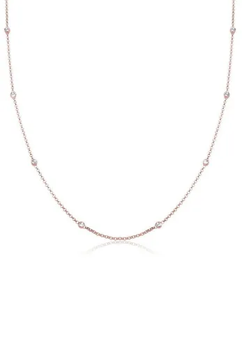 Elli Halskette Damen Solitär mit Kristallen in 925 Sterling Silber Rosé vergoldet - Elegante Halskette aus 925 Sterling Silber, rosé vergoldet und mit funkelnden Kristallen. Perfekt für jeden Anlass und ein ideales Geschenk für besondere Momente. Handgefertigt in hochwertiger Juweliersqualität.