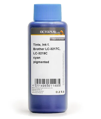 Nachfülltinte, Druckertinte passend für Brother LC-3217 C, LC-3219 C Cyan 100 ml
