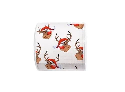 Toilettenpapier Rolle Rudolph Kopf von Rudolph Santa Rentier Weihnachten 3-lagig