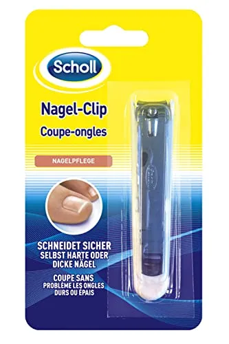 Scholl Nagel-Clip - Komfortabler Nagelknipser für Fußnägel - Nagelpflegeinstrumente: Der Scholl Nagel-Clip mit kraftsparendem Hebelsystem schneidet harte und dicke Fußnägel präzise und sicher – ideal für Senioren und Personen mit eingeschränkter Handkraft.