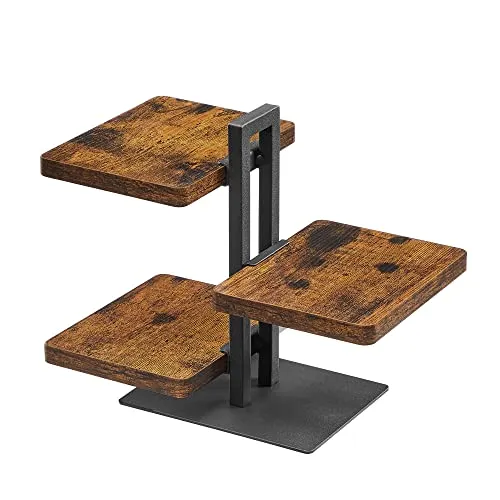 ACAZA Servierturm 3-teilig, Servier-Set, Vintage Braun