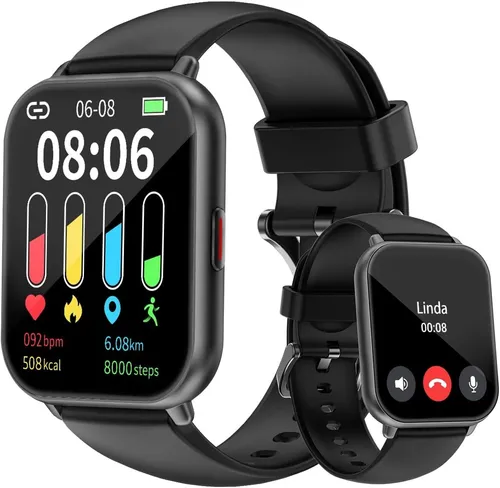 Cloudpoem H1 Smartwatch (4,7 cm, android ios), Smartwatch Damen Herren mit Anrufen Fitnessuhr 110 Sportmodi IP68