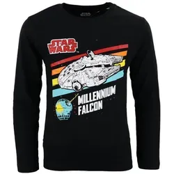 Star Wars Langarmshirt Star Wars Millennium Falcon Kinder Jugend langarm Shirt 100% Baumwolle schwarz 158