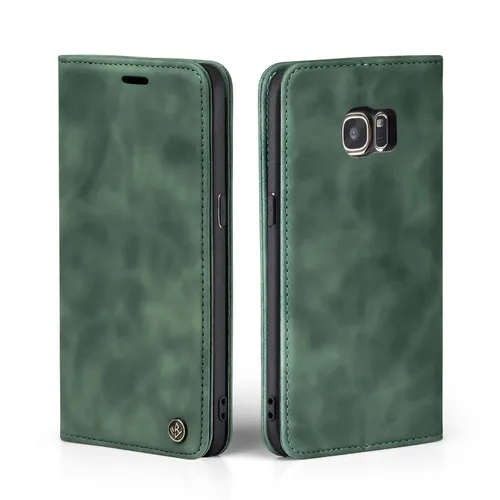 Handy Hülle für Samsung Galaxy S7 Klapp Magnet Smartphone Cover Case Grün