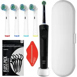 Oral-B Vitality PRO Protect X Clean Schwarz mit 4 Köpfen Reiseetui - Schwarz