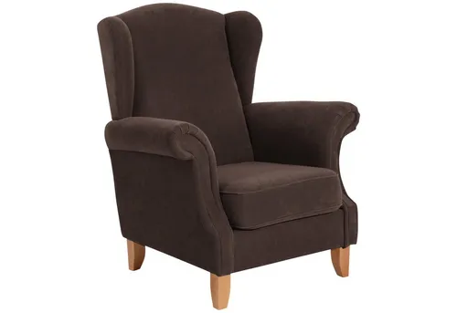 Max Winzer Verita Ohrenbackensessel - Braun Veloursstoff - Eleganter Ohrenbackensessel mit hochwertigem Veloursstoff, ideal für gemütliche Stunden in jedem Zimmer. Ergonomisches Design für optimalen Komfort.