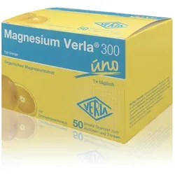 Magnesium Verla 300 uno Granulat mit Orangengeschmack - Praktisches Granulat zum Auflösen mit fruchtigem Orangengeschmack, ideal zur Unterstützung der täglichen Mineralstoffversorgung.