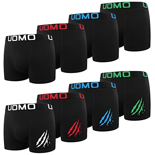 L&K 8er Pack Boxershorts Herren aus Baumwolle - Klassische Unterhosen für Männer - Herren-Boxershorts aus hochwertiger Baumwollmischung, atmungsaktiv und bequem mit 3D U-förmigem Design für perfekten Sitz und Tragekomfort.