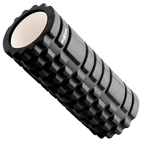 MAXXIVA® Massagerolle 33x14 cm Faszienrolle Trainings-Rolle Fitness-Zubehör Fitness-Training Fitness-Gerät Yoga Gymnastik Pilates Physiotherapie (Schwarz)