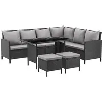 SVITA Gartenlounge-Set MADISON - 2-tlg. Lounge mit Tisch - Garten-Lounge-Set mit modernem Design, UV-beständig und wetterfest, inkl. abnehmbarer Kissenbezüge für einfache Pflege.