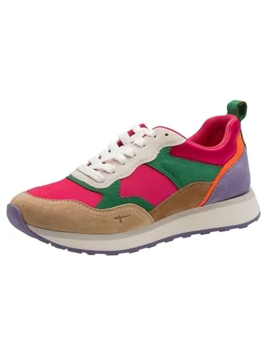 Tamaris Sportliche Schnürschuhe Damen 32313835383335 - Bunt, 40 EU - Multicolor Low Top Sneaker aus Leder und Synthetik, ideal für Freizeitaktivitäten. Atmungsaktiv und bequem, mit herausnehmbarem Fußbett für optimalen Tragekomfort.