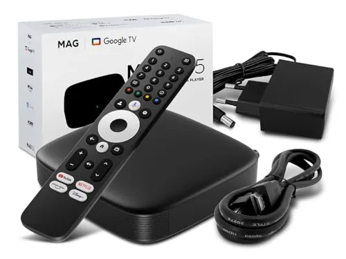 MAG 555 IPTV Set Top Box – 4K UHD Streaming mit Bluetooth 5.0 - Media-Streaming-Client mit 2GB RAM, HEVC Unterstützung für hochauflösendes Streaming und integriertem WLAN. Genießen Sie personalisierte Unterhaltung für die ganze Familie.