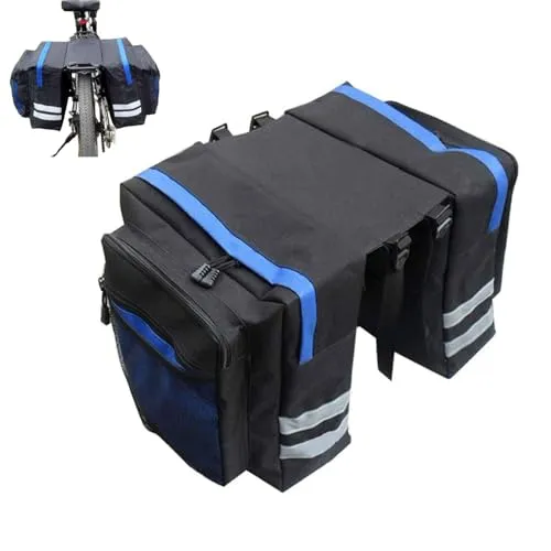 Bssowe Gepäckträgertaschen für Fahrräder, Wasserdichte Satteltaschen in Blau