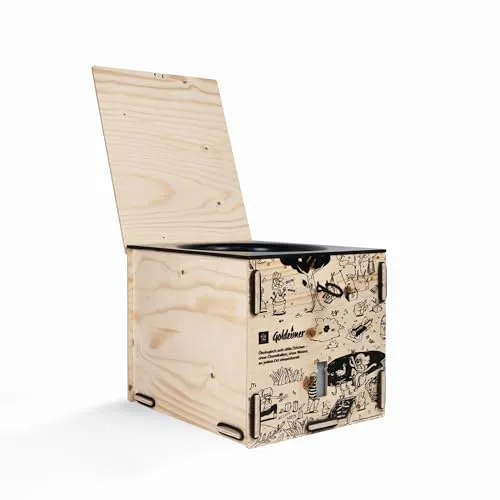 Goldeimer Camper Mini Mobile Trenntoilette aus Holz