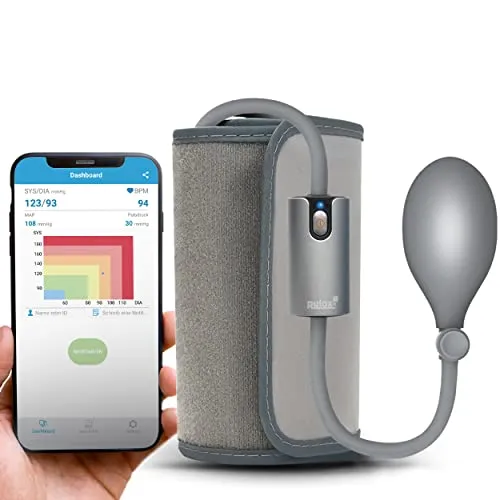 Pulox by Viatom AirBP - Akkubetriebens Blutdruckmessgerät für den Oberarm mit Bluetooth und iOS Android App, inkl. Manschette