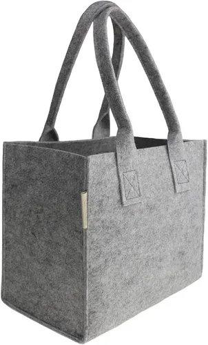 SILUK Filztasche Einkaufstasche Tasche Filz Shopper 35 x 20 x 28 cm Grau