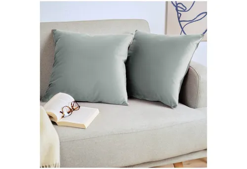 Blumtal Kissenbezug 2er Set - dekorativer Samt Kissenbezug mit verstecktem Reißverschluss, Kissenhülle für Zierkissen, waschbar