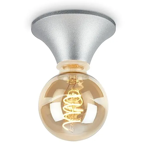 BRILONER – Wandleuchte Innen, Wandlampe Innen, Badezimmerlampe, Deckenleuchte, Deckenlampe, Spritzwassergeschützte Wandleuchte für das Bad, Spiegellampe, Spiegelleuchte, Chrom-Matt