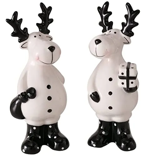 MamboCat Dekofigur B. / 2tlg Set Deko-Aufsteller Hirsch Blitzy - Nussknacker Deko-Aufsteller Set, 2-teilig mit niedlichen Hirschen für eine festliche Atmosphäre. Ideal für kreative Dekoration auf Kommode, Esstisch oder Fensterbank.