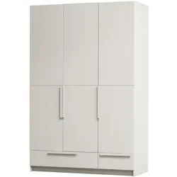 WOOOD Kleiderschrank Split aus Kiefernholz Hellgrau 142 cm - Drohnen: Eleganter Kleiderschrank aus Kiefernholz mit großzügigem Stauraum, der Ordnung schafft und Ihr Schlafzimmer stilvoll aufwertet.