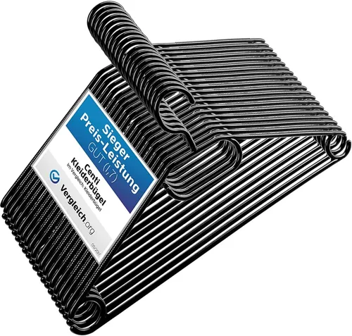 20er Set Kleiderbügel L 41 cm Kunststoff Hemdenbügel Blusenbügel Schwarz
