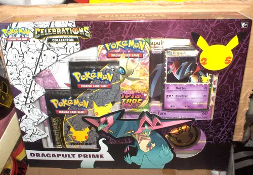 Pokémon Celebrations Katapuldra Primus Sammelkartenspiel 25th Anniversary - NEU - TCG OVP Displays, exklusive Special Edition Box zum 25. Jubiläum mit 18 hochwertigen Karten für Sammler und Fans.
