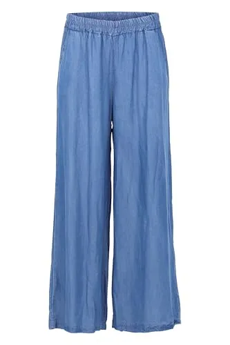 Malito - Damen Denimhose - atmungsaktive Sommerhose - weiche Freizeithose - hautfreundliche Alltagshose in Jeans-Optik 2307 - Blau