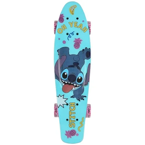 Disney Stitch Kinder Skateboard 55cm – Rutschfest und Leicht - Das STITCH Skateboard für Kinder ist perfekt für Fahrten in der Stadt. Mit rutschfester Oberfläche und weichen Rädern sorgt es für ein sicheres Fahrgefühl. Leicht und kompakt, ideal für unterwegs!