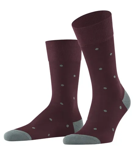 Falke Tagessocke Crew Dot (angenehm weiche Baumwolle) weinrot/grau Herren - 1 Paar, Größe: 47-50