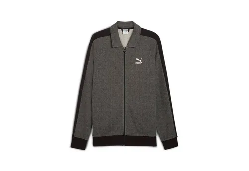 PUMA Trainingsjacke T7 Track schwarz XXL (60/62) - Sportliche Trainingsjacke aus 100% Baumwolle mit Fischgrätenmuster. Ideal für aktive Freizeitgestaltung, ausgestattet mit zwei seitlichen Taschen und elastischen Rippbündchen für optimalen Tragekomfort.