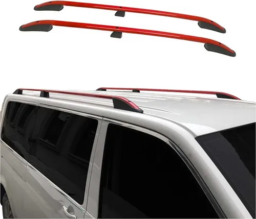 Dachreling für Mercedes Vito W639 2003-2014 L1 - Alu Rot - Dachgepäckträger aus hochwertigem Aluminium, aerodynamisch und langlebig; ideal für Kurzradstand-Versionen L1, einfache Montage und vielseitige Nutzung für Ihr Fahrzeug.