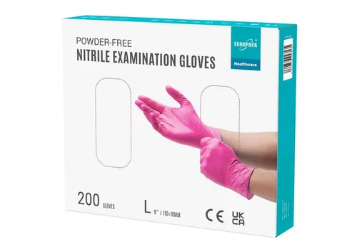 EUROPAPA Nitril-Handschuhe Medical Einmalhandschuhe Untersuchungshandschuhe (200, puderfrei ohne Latex, Gummihandschuhe, EN455 EN374) unsteril latexfrei disposible gloves