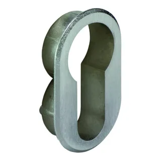 JuNie MB-Rosette 7420 - Metall vernickelt für Profilzylinder oval - Türsicherung Rosette Nr. 7420, vernickelt und oval, ideal für Möbelanwendungen und sorgt für zusätzlichen Schutz.