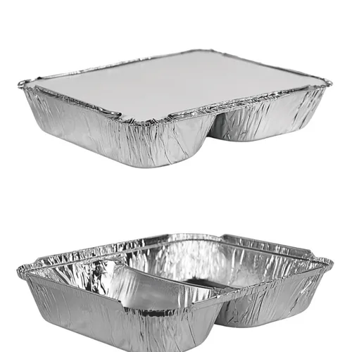 Alumenüschale mit Alukaschierdeckel 1020L / R 808 zweigeteilt Asietten 400