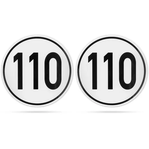 Aufkleber Geschwindigkeit 110 KM/H selbstklebende Sticker KFZ KMH Tempo Anhänger