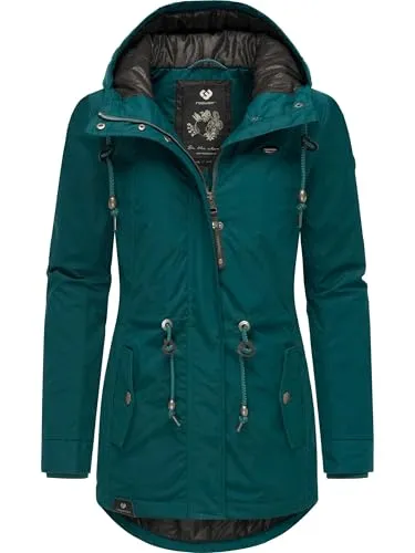 Ragwear Damen Winterjacke Monadis Black Label Intl Dark Green 3XL - Funktionsjacke mit warmem Innenfutter, wasser- und windabweisend, ideal für die kalte Jahreszeit - stylisch und bequem für jeden Anlass.