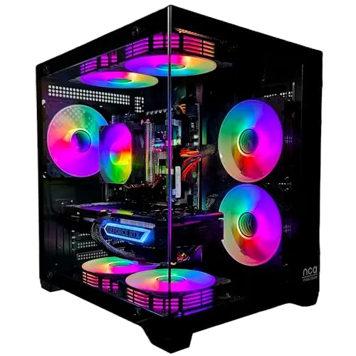 Gaming PC Phantom Black mit NVIDIA RTX 3050 - PC-System mit RGB-Beleuchtung und Fernbedienung, ausgestattet mit Intel Xeon 10-Kerner, ideal für Gaming und Bildbearbeitung.