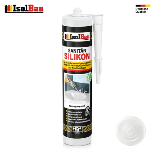 Sanitär Silikon Transparent 1 x 300 ml Dichtstoff Küche Dusche Abdichten Kleben