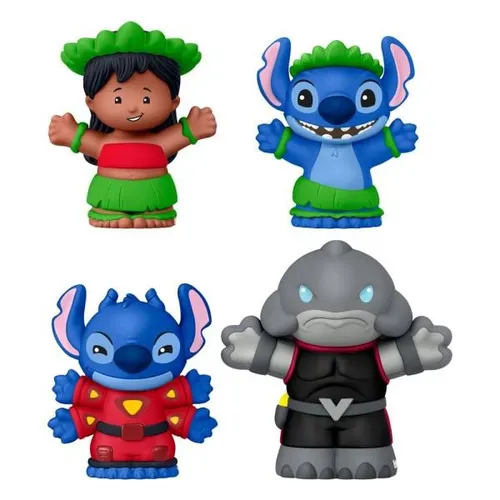 Fisher-Price® Spielfigur Little People Collector Lilo & Stich (4-tlg Set) - Spielfiguren-Set mit 4 bunten Charakteren aus Lilo & Stitch, perfekt für kreative Rollenspiele und für Kinder ab 3 Jahren geeignet.