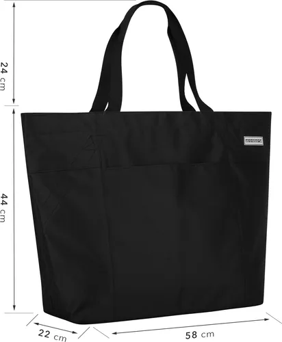 anndora XXL Shopper schwarz Strandtasche Beachbag - Schwarz