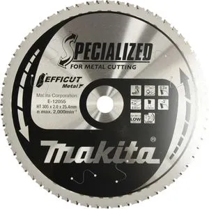 Makita Kreissägeblatt E-12055 EFFICUT 305mm - Home und Living divers, speziell für Metall mit 63 Zähnen für ausrissfreies, schnelles Sägen und bis zu 250% höhere Schnittgeschwindigkeit.