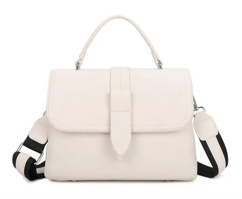 ITALYSHOP24 Schultertasche DAMEN TASCHE MINI Shopper Bodybag Umhängetasche Clutch Crossover klein (Spar-Set:Tasche mit Gurt, silber Details, 2-tlg., mit Henkel & Schultergurt), Crossbag Messenger Handy Smartphone Freizeit Abend Damentasche Reise