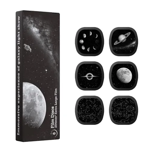 Ainael Sternenhimmel Projektor Scheiben, 5K HD Discs für Galaxy Projector | Kompatibel mit SKE-TKQ01 & BL-DQY02 (Pro Version) • 8 Themen • Austauschbar • Realistisch • 6 Stück Disc Set