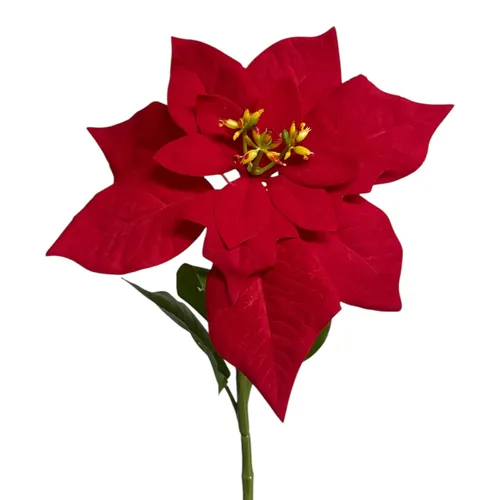 Künstliche POINSETTIA, Poinsettie, Weihnachtsstern, 60cm ROT